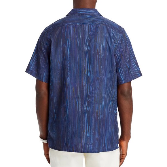 Paul Smith PS Men's Short Sleeve Abstract Print Button Shirt Casual Fit Blue M - Picture 3 of 7